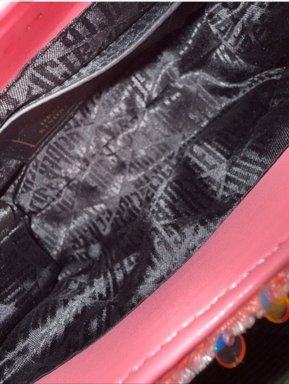 Kurt Geiger Kensington Pink Sequin Tweed Crossbody Bag - Picture 5 of 8